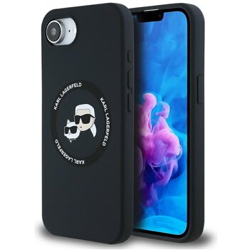 Karl Lagerfeld Nakładka HC MagSafe Silicone Double Heads do iPhone 16e Czarna