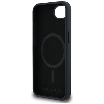 Karl Lagerfeld Nakładka HC MagSafe Silicone Double Heads do iPhone 16e Czarna
