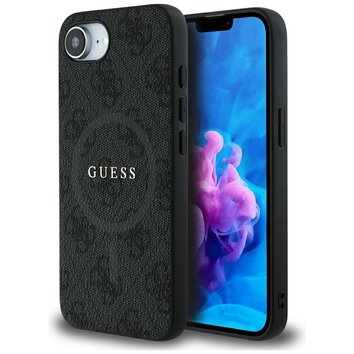 Guess Nakładka HC MagSafe PU 4G Ring Classic Logo do iPhone 16e Czarna