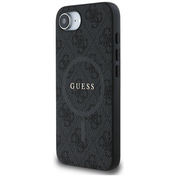 Guess Nakładka HC MagSafe PU 4G Ring Classic Logo do iPhone 16e Czarna