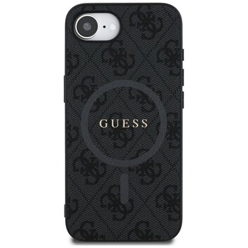 Guess Nakładka HC MagSafe PU 4G Ring Classic Logo do iPhone 16e Czarna