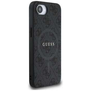 Guess Nakładka HC MagSafe PU 4G Ring Classic Logo do iPhone 16e Czarna