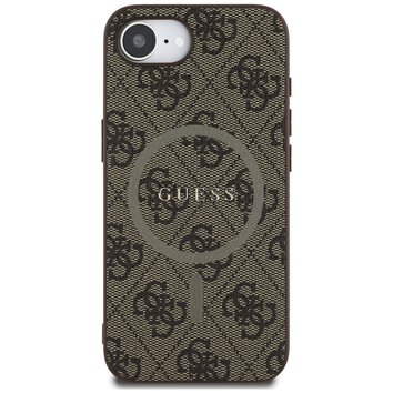 Guess Nakładka HC MagSafe PU 4G Ring Classic Logo do iPhone 16e Brązowa