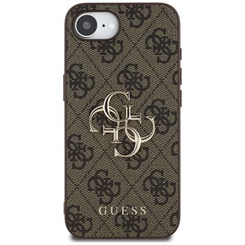 Guess Nakładka HC 4G PU Big Logo do iPhone 16e Brązowa