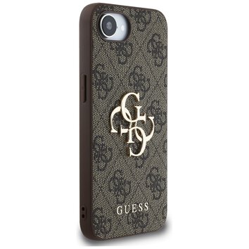 Guess Nakładka HC 4G PU Big Logo do iPhone 16e Brązowa