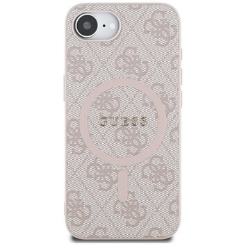 Guess Nakładka HC MagSafe PU 4G Ring Classic Logo do iPhone 16e Różowa