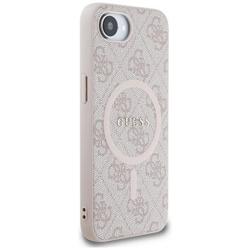 Guess Nakładka HC MagSafe PU 4G Ring Classic Logo do iPhone 16e Różowa