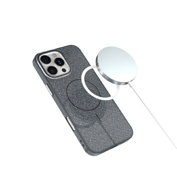 Nakładka Glitter Thin Mag do iPhone 14 Pro 6,1" czarna