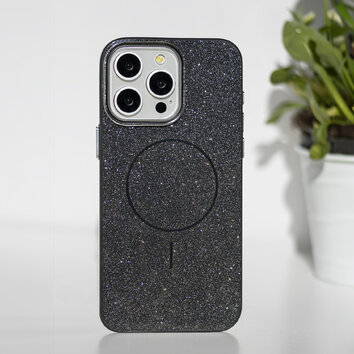 Nakładka Glitter Thin Mag do iPhone 16 6,1" czarna