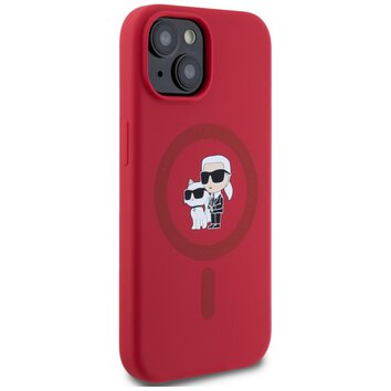 Karl Lagerfeld Nakładka HC MagSafe Silicone KC Body Ring do iPhone 15 Czerwona