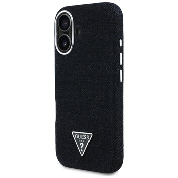 Guess Nakładka HC MagSafe FW Denim Triangle Logo do iPhone 16 Czarna