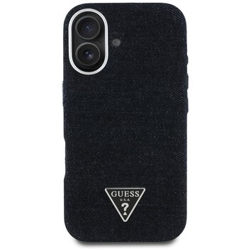 Guess Nakładka HC MagSafe FW Denim Triangle Logo do iPhone 16 Czarna