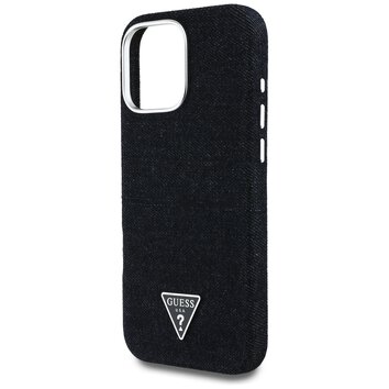 Guess Nakładka HC MagSafe FW Denim Triangle Logo do iPhone 16 Pro Czarna