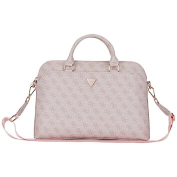 Guess torba Computer Bag 4G Zipper Pocket & Triangle Logo do laptopa 15" różowa