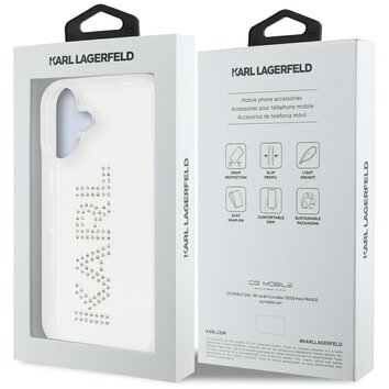 Karl Lagerfeld Nakładka HC IML Rhinestones Logo do iPhone 16 Przezroczysta