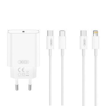 XO ładowarka sieciowa CE32 PD 20W 1x USB-C biała + kabel USB-C - USB-C