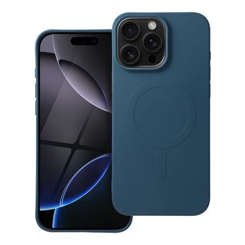 Futerał SILICONE MAG COVER (big hole) kompatybilny z MagSafe do IPHONE 16 Pro Max niebieski