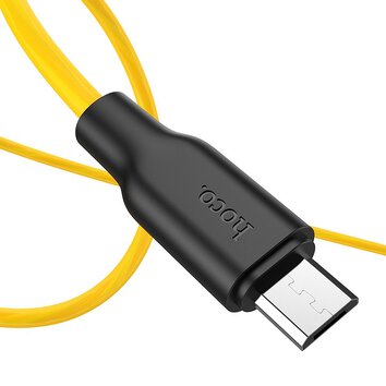 HOCO kabel USB do Micro Plus Silicone X21 1 metr czarno-pomarańczowy.