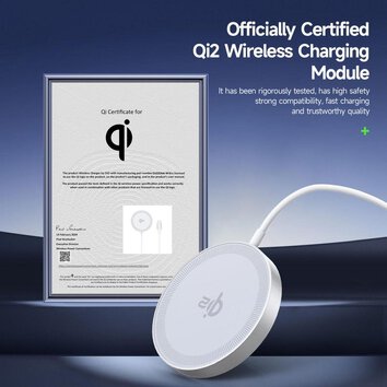 DUZZONA W18 - szybka adowarka bezprzewodowa 15W (kompatybilna z MagSafe i adowaniem Qi2)