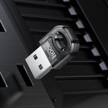 HOCO adapter USB A bluetooth UA28 transparentny czarny