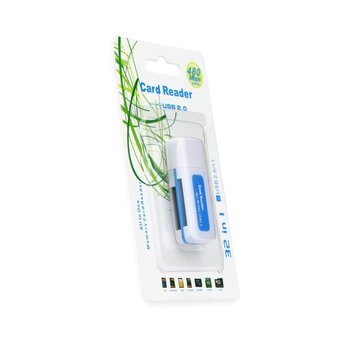Czytnik kart pamięci USB 2.0 niebiesko biały