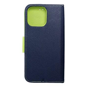 Kabura FANCY Book do IPHONE 16 Pro Max granatowo limonkowy