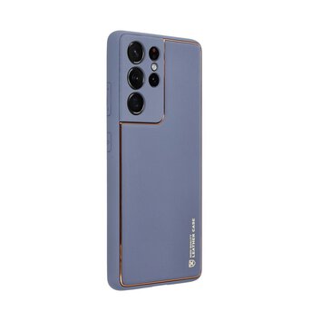 Futera LEATHER Case skrzany do SAMSUNG Galaxy A35 5G niebieski