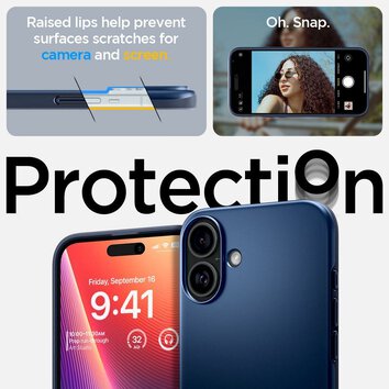 SPIGEN futerał THIN FIT MAG kompatybilny z MagSafe do IPHONE 16 navy blue