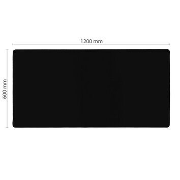 Podkładka pod mysz i klawiaturę dla graczy 1200 x 600 x 2 mm czarna z obszyciem
