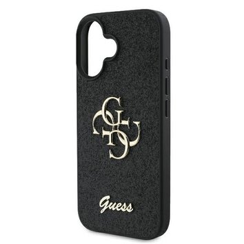GUESS futerał do IPHONE 16 Plus GUHCP16MHG4SGK (Fixed Glitter Big 4G) czarny