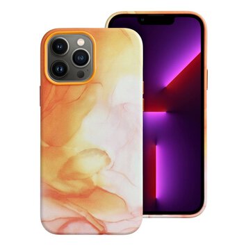 Leather Mag Cover kompatybilne z MagSafe do IPHONE 13 PRO MAX orange splash