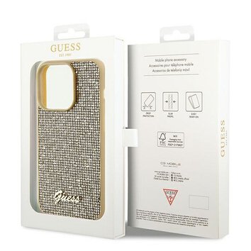 Oryginalne Etui GUESS Hardcase GUHCP14LPMSDGSD do iPhone 14 Pro (Disco Script Metal / zoty)