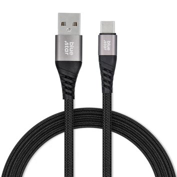 Kabel Blue Star z oplotem ze zczem USB A do USB C 3A