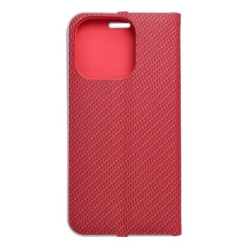 Kabura LUNA Book Carbon do IPHONE 16 Pro czerwony