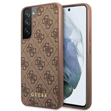 Oryginalne Etui GUESS Hardcase GUHCS22SG4GFBR do Samsung S22 (4G Metal Gold Logo / brzowy)