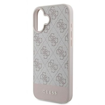 GUESS futerał do IPHONE 16 Plus GUHCP16MG4GLPI (4G PU Bottom Stripe) różowy