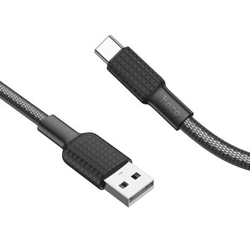 HOCO kabel USB do Typ C 3A Jaeger X69 czarno-biały