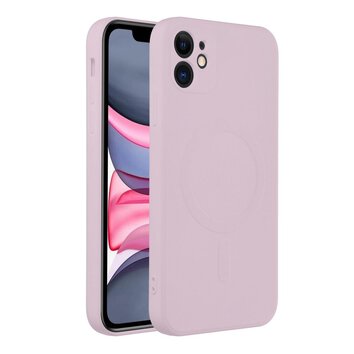 Futerał Silicone Mag Cover kompatybilny z MagSafe do IPHONE 11 różowy