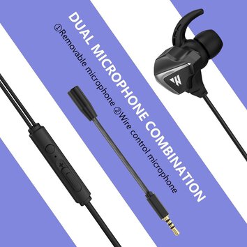 Douszne Słuchawki Gamingowe 3D Stereo Sound z Odłączanym Mikrofonem Wintory M31 Czarne