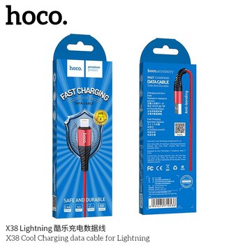 HOCO kabel USB do iPhone Lightning 8-pin COOL X38 1 metr czerwony