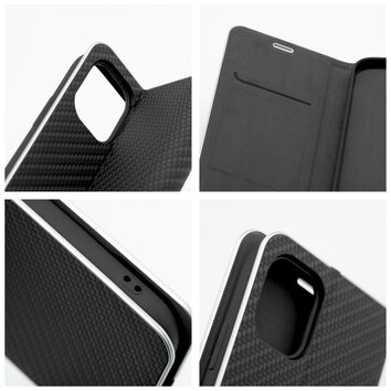Kabura LUNA Book Carbon do IPHONE 14 czarny