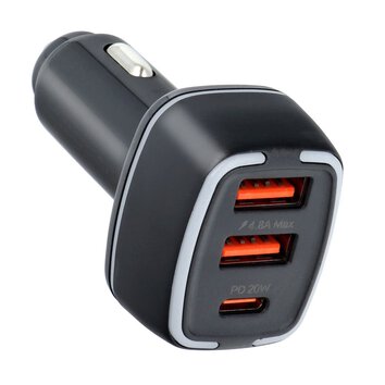 PAVAREAL adowarka samochodowa Typ C PD 20W + 2x USB 4,8A PA-CC65 czarna