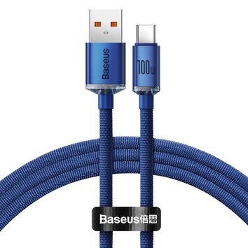 BASEUS kabel USB do Typ C PD100W Power Delivery Crystal Shine CAJY000403 1,2m niebieski