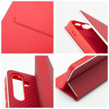 Kabura LUNA Book Carbon do HUAWEI P30 Lite czerwony