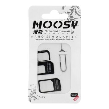 Zestaw Adapterów Nano Sim/Micro,Micro Sim i Nano/Sim (NOOSY 3w1) czarny