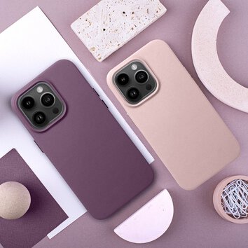 Futerał LEATHER MAG COVER kompatybilny z MagSafe do IPHONE 16 różowy