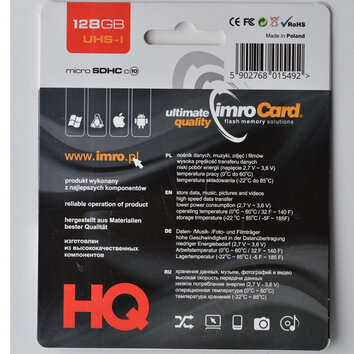 Imro karta pamięci 128GB microSDXC kl. 10 UHS-3 + adapter