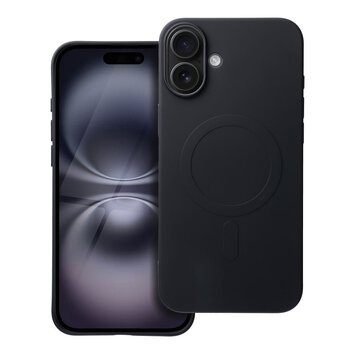 Futerał SILICONE MAG COVER (big hole) kompatybilny z MagSafe do IPHONE 16 Plus czarny