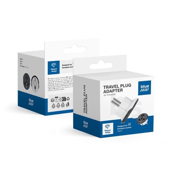 BLUE STAR adapter podróżny GO TO Europe (Type E) 16A biały