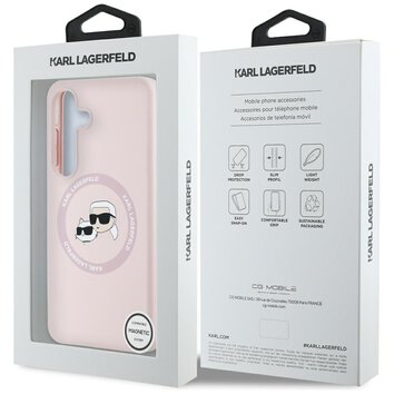 KARL LAGERFELD futerał do SAMSUNG S25 KLHMS25SSKCHTCP (Magnetic Silicone Double Heads) różowy